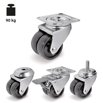 TR-32-GEM-Roues jumelées monolithiques en polyamide 6